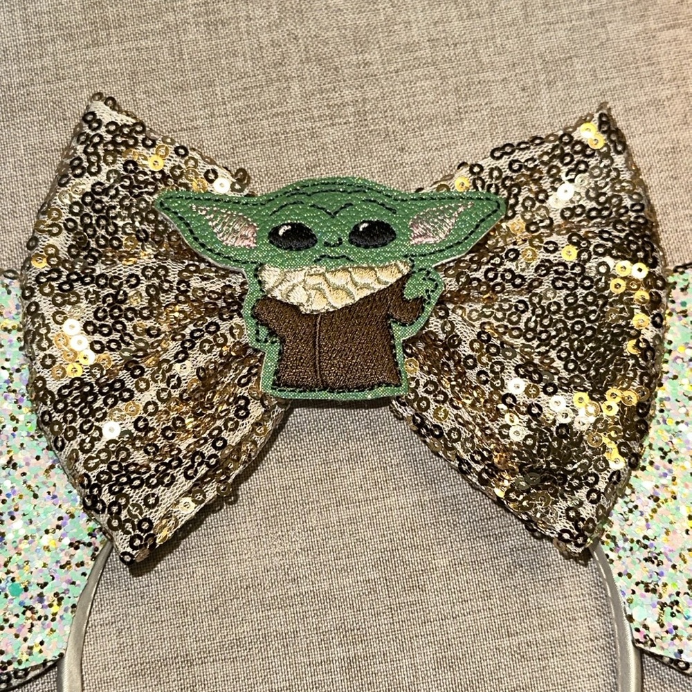 🆕 HANDMADE Grogu Baby Yoda Headband Mickey Ears - Picture 3 of 6